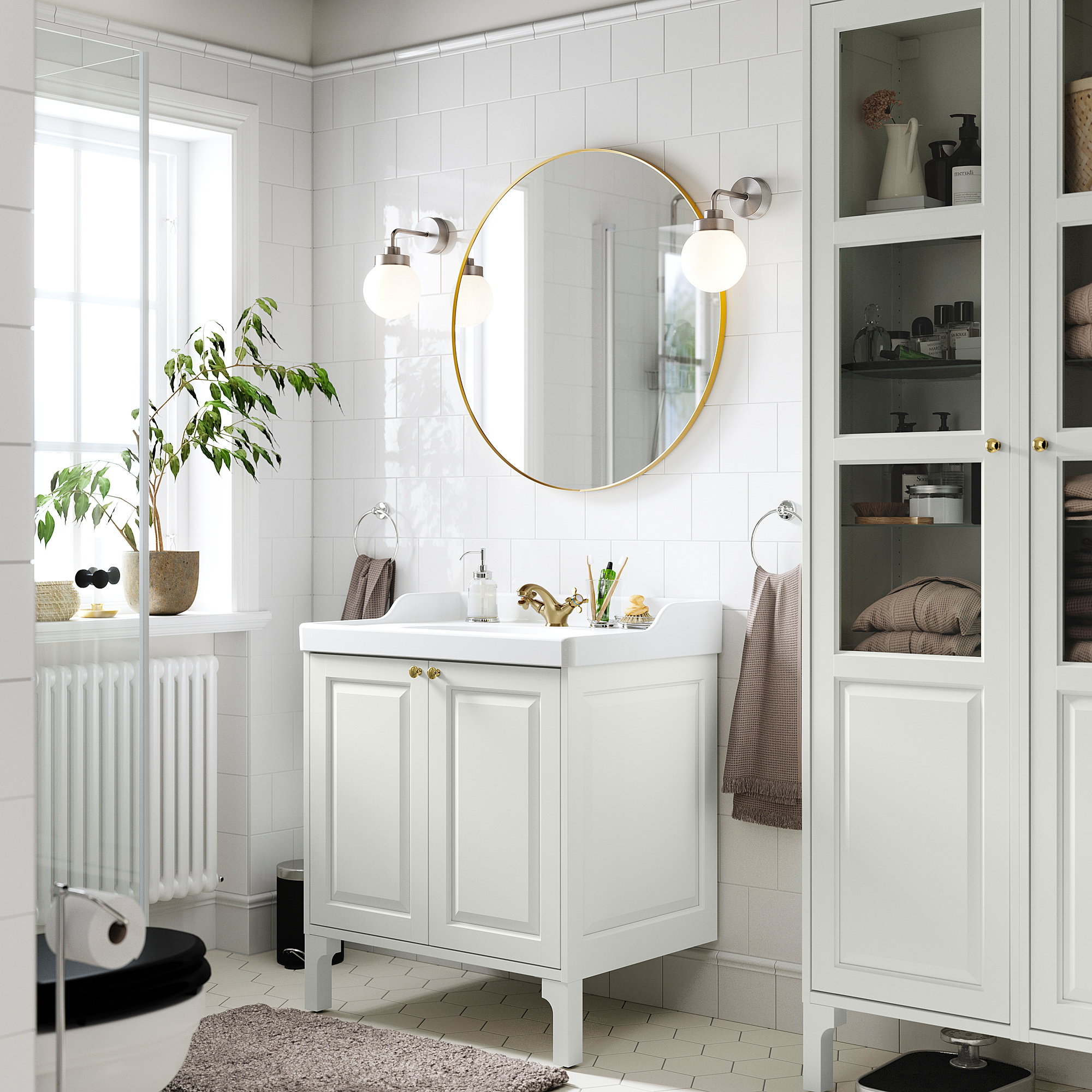 TÄNNFORSEN Sink cabinet with doors, white, 30x21x25 1/8 "