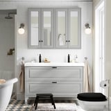 TÄNNFORSEN Sink cabinet with drawers, light gray, 48x21x25 1/8 "