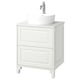 TÄNNFORSEN / TÖRNVIKEN Sink cab w drawers/sink/tap, white/white marble effect, 25x21 1/2x35 7/8 "