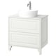 TÄNNFORSEN / TÖRNVIKEN Sink cab w drawers/sink/tap, white/white marble effect, 31x21 1/2x35 7/8 "