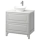 TÄNNFORSEN / VÄSTERSJÖN Sink cab w drawers/sink/tap, light gray/white marble effect, 31x21 1/2x35 7/8 "