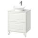 TÄNNFORSEN / VÄSTERSJÖN Sink cab w drawers/sink/tap, white/white marble effect, 25x21 1/2x35 7/8 "