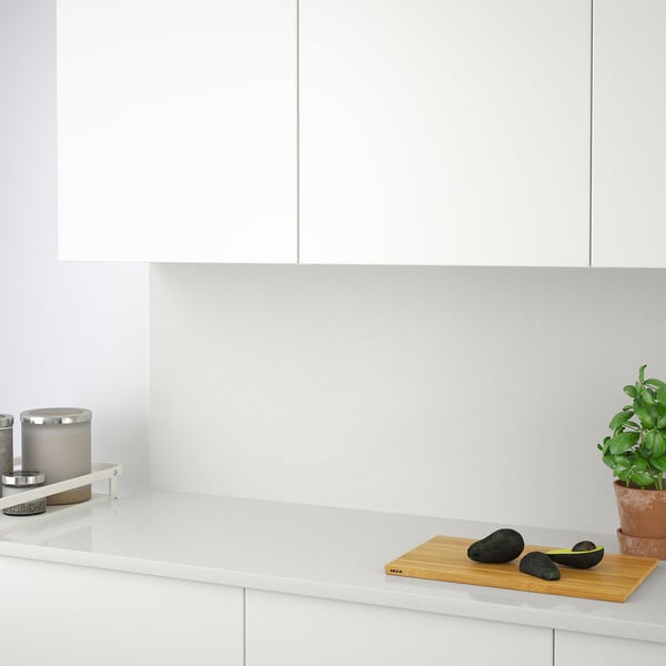 TÄRNHULT Custom-made wall panel, off-white marble effect/glass composite, 1 1/8 "