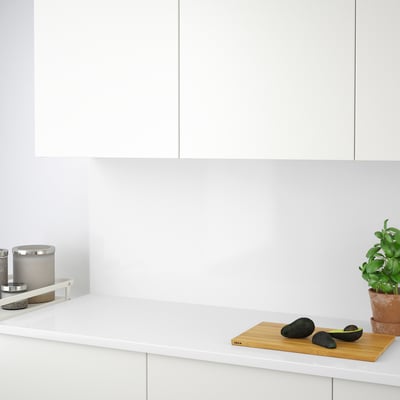 TÄRNHULT Custom-made wall panel, white/glass composite, 1 1/8 "