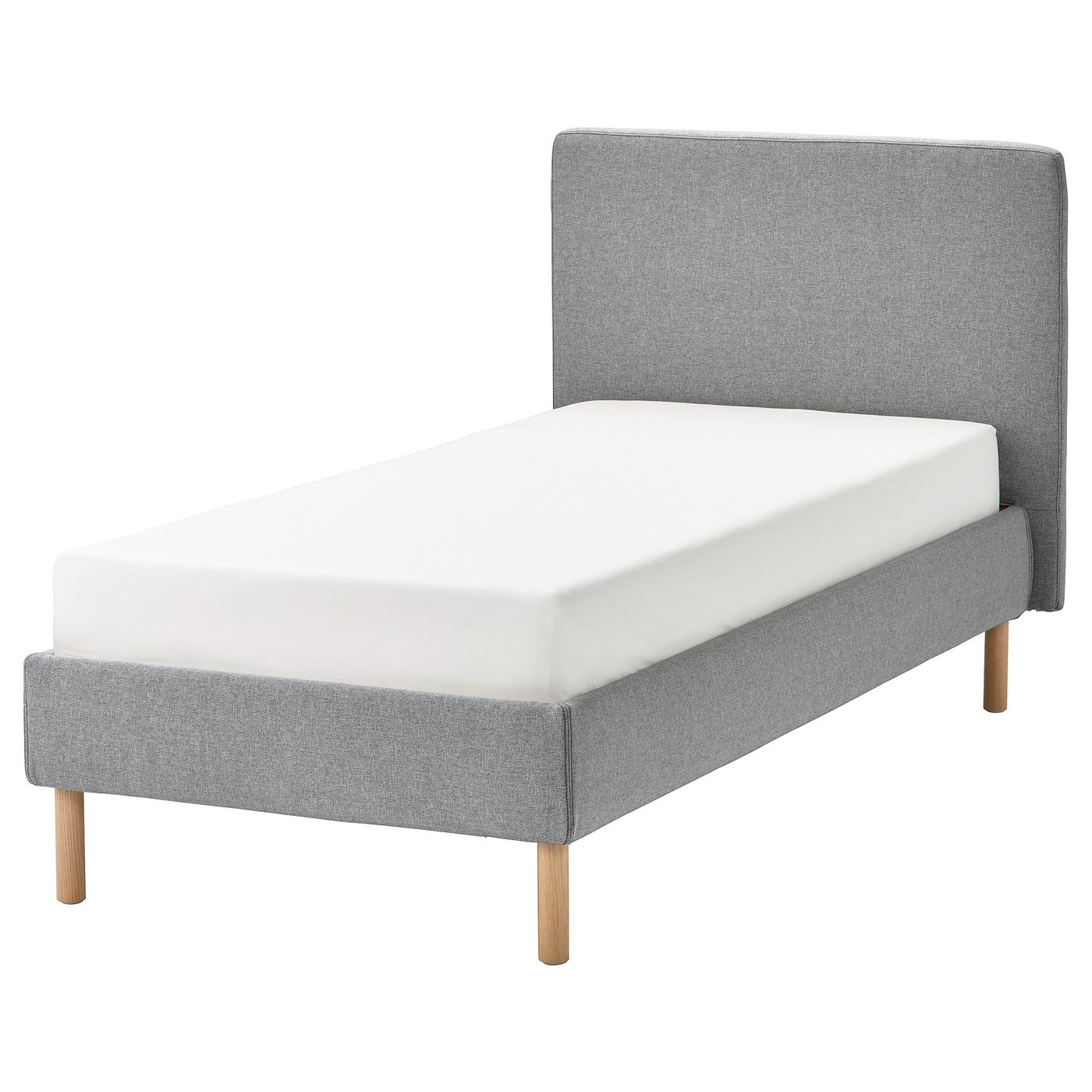 TÄRNKULLEN upholstered bed frame, Tibbleby beige/gray, Twin - IKEA CA