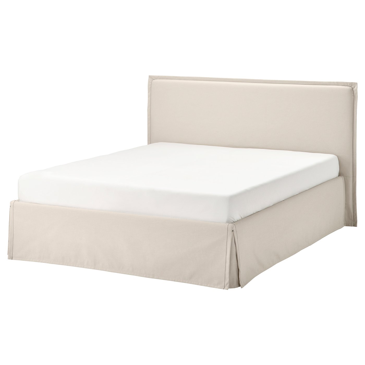 TÄRNKULLEN upholstered bed frame, Vissle beige, Queen - IKEA CA