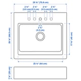 TALLSJÖN Apron front sink, dark gray/stone effect, 29 7/8x26 1/8 "