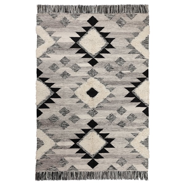 TANNISBY rug, flatwoven, handmade/gray black, 160x230 cm (5'3x7'7