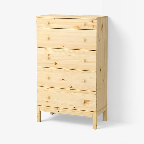 TARVA 5-drawer chest, pine, 29 7/8x50 "
