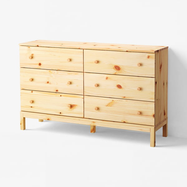 TARVA 6-drawer chest, pine, 59 1/2x36 1/4 "