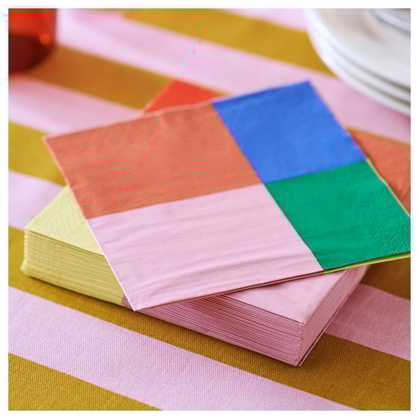 TESAMMANS Paper napkin, multicolor, 13x13 "