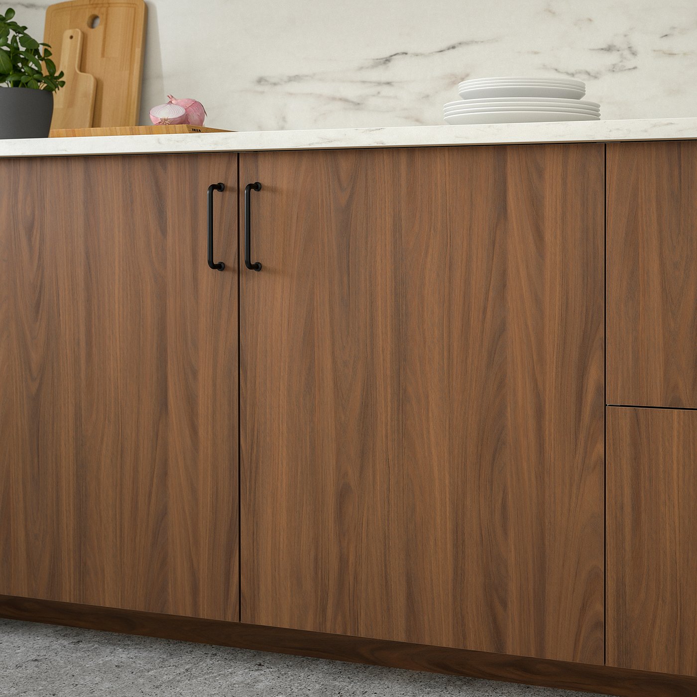 TISTORP door, brown walnut effect, 45.7x76.2 cm (18x30