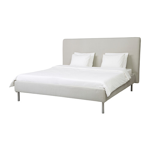 TOMREFJORD Bed frame Queen, Luröy, Dimmelsvik beige IKEA