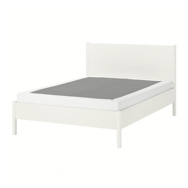 TONSTAD Bed frame, off-white/Lyngör white, Queen
