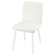 A white TONSTAD chair with a padded seat and back, featuring solid wood legs and a modern design.