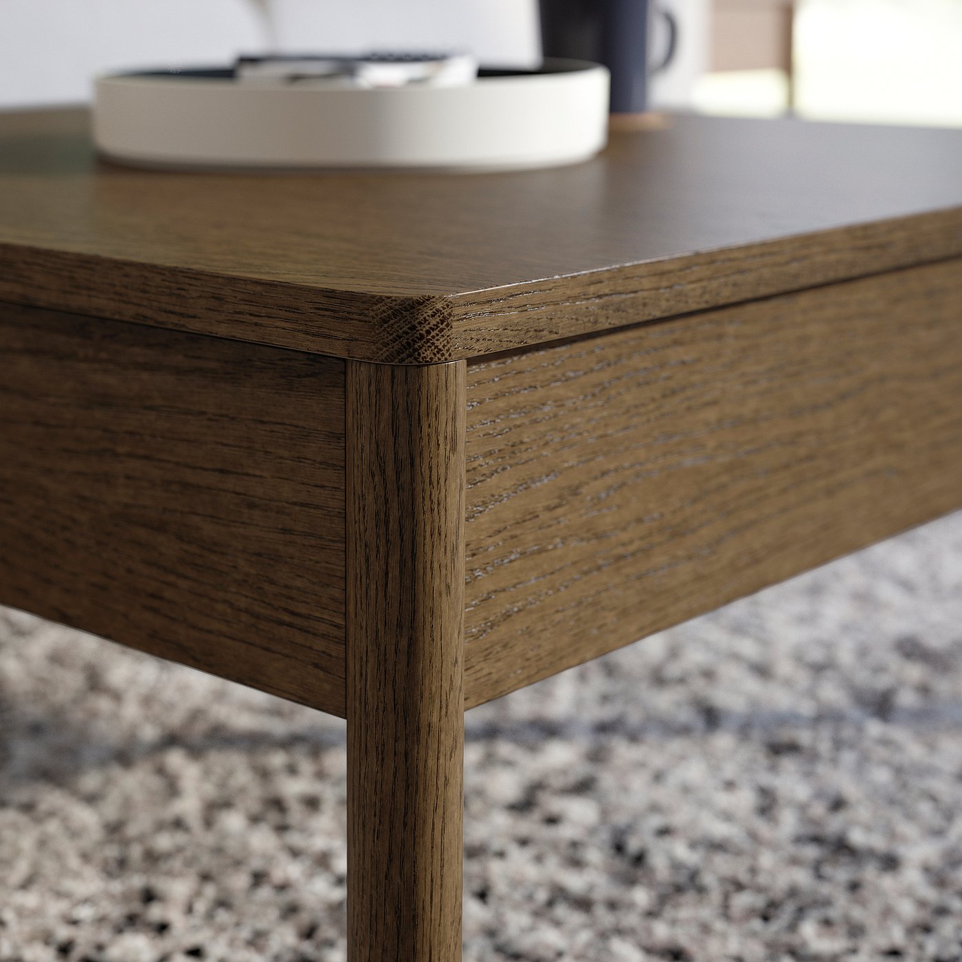 TONSTAD coffee table, brown stained oak veneer, 84x82 cm (331
