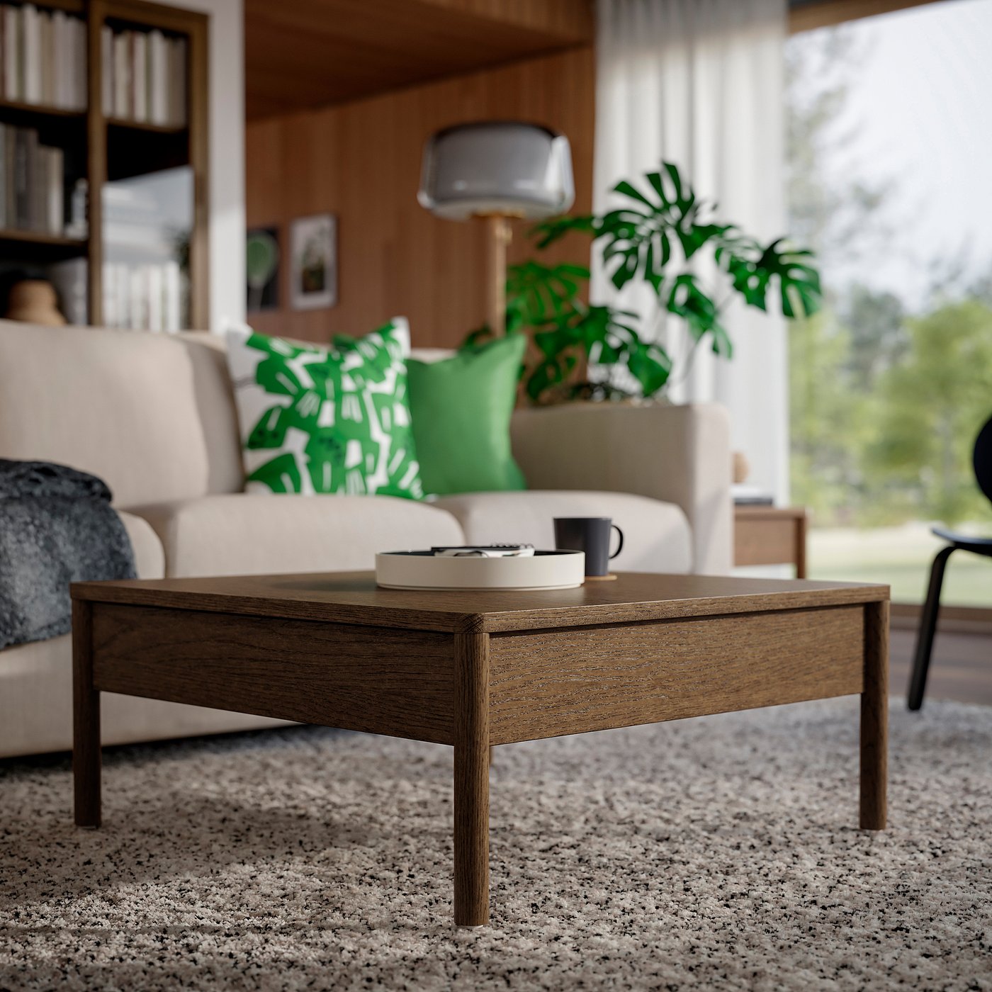 TONSTAD coffee table, brown stained oak veneer, 84x82 cm (331