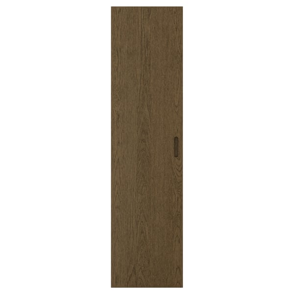 TONSTAD Door with hinges, brown/stained oak veneer, 19 1/2x76 5/8 "