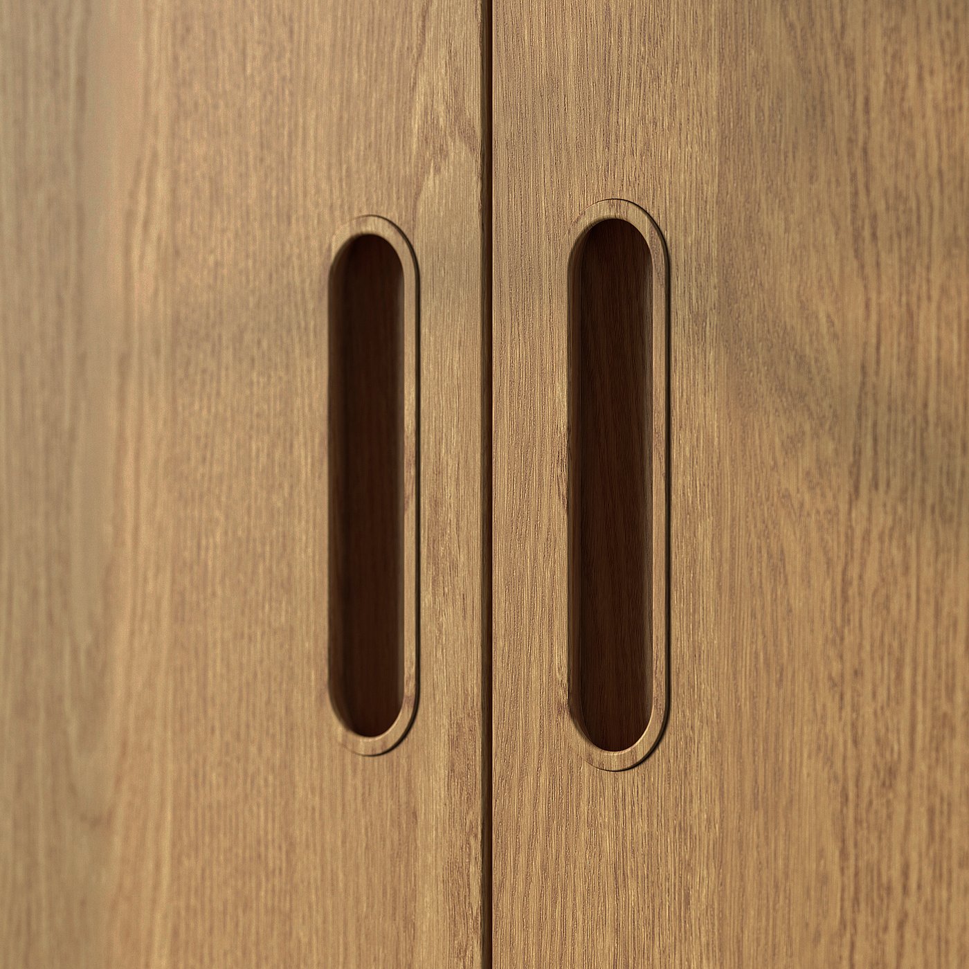 トト TONSTAD door with hinges, oak veneer, 50x195 cm (191/2x765/8
