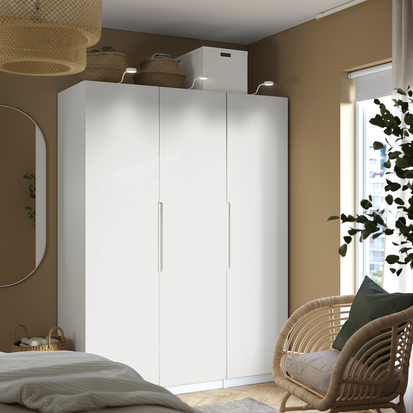 TONSTAD door with hinges, off-white, 50x195 cm (191/2x765/8