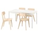 TONSTAD / LISABO Table and 4 chairs, off-white/ash, 55 1/8/77 1/8x33 1/2 "