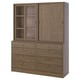 TONSTAD Storage combination with drawers, brown stained oak veneer/glass, 64 5/8x18 1/2x82 5/8 "