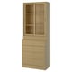 TONSTAD Storage combination with drawers, oak veneer/glass, 32 1/4x18 1/2x82 5/8 "