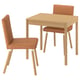 Option: TONSTAD / TONSTAD Table and 2 chairs, oak veneer/Bomstad golden brown oak effect, 31 1/2/47 1/4x27 1/2 "