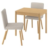 TONSTAD / TONSTAD Table and 2 chairs, oak veneer/Fridtuna light beige oak effect, 31 1/2/47 1/4x27 1/2 "