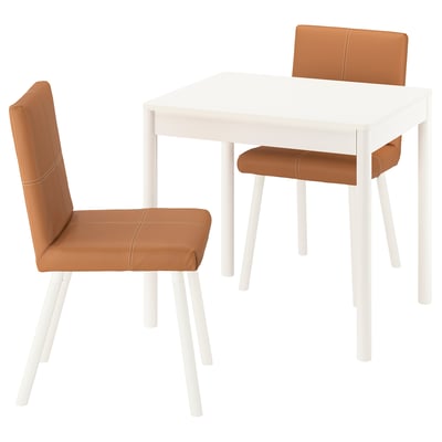 TONSTAD / TONSTAD Table and 2 chairs, off-white/Bomstad golden brown off-white, 31 1/2/47 1/4x27 1/2 "