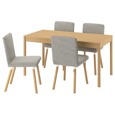 TONSTAD / TONSTAD Table and 4 chairs, oak veneer/Viarp beige/brown oak effect, 55 1/8/77 1/8x33 1/2 "