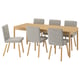 Option: TONSTAD / TONSTAD Table and 6 chairs, oak veneer/Viarp beige/brown oak effect, 78 3/4x33 1/2 "