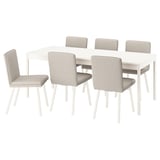 TONSTAD / TONSTAD Table and 6 chairs, off-white/Fridtuna light beige off-white, 78 3/4x33 1/2 "