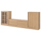 TONSTAD TV storage combo with sliding doors, oak veneer/clear glass, 134 5/8x14 5/8x47 1/4 "
