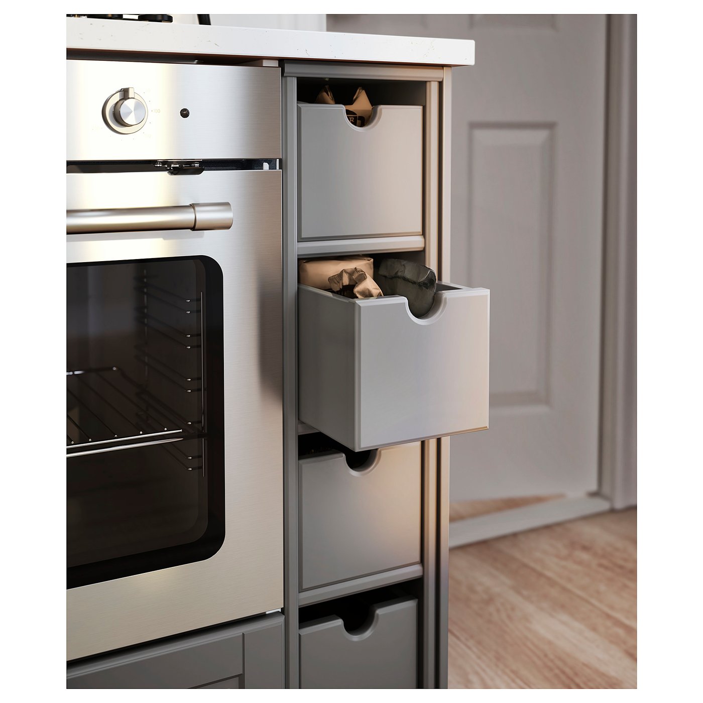 【エクレア】IKEA TORNVIKEN TORNVIKEN box, gray, 19x33x15 cm (71/2x13x57/8