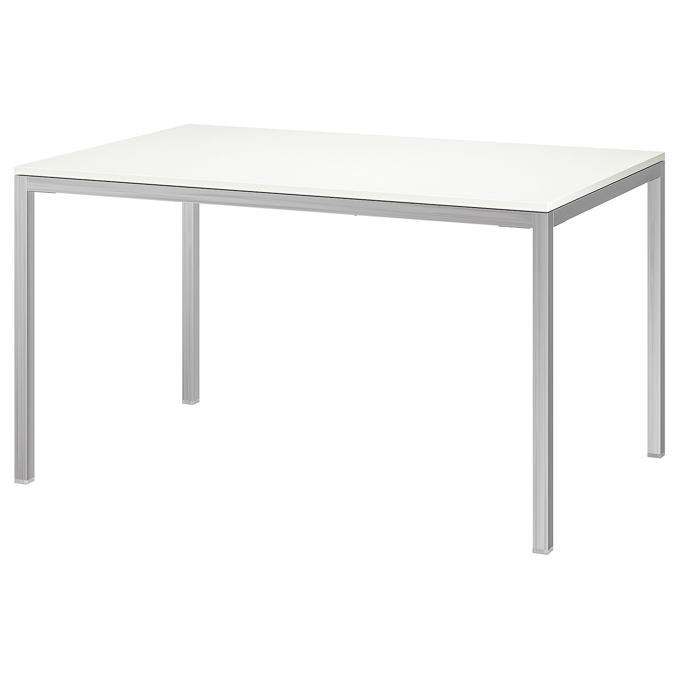 TORSBY table, chrome plated/high gloss white, 135x85 cm (531/8x331/2