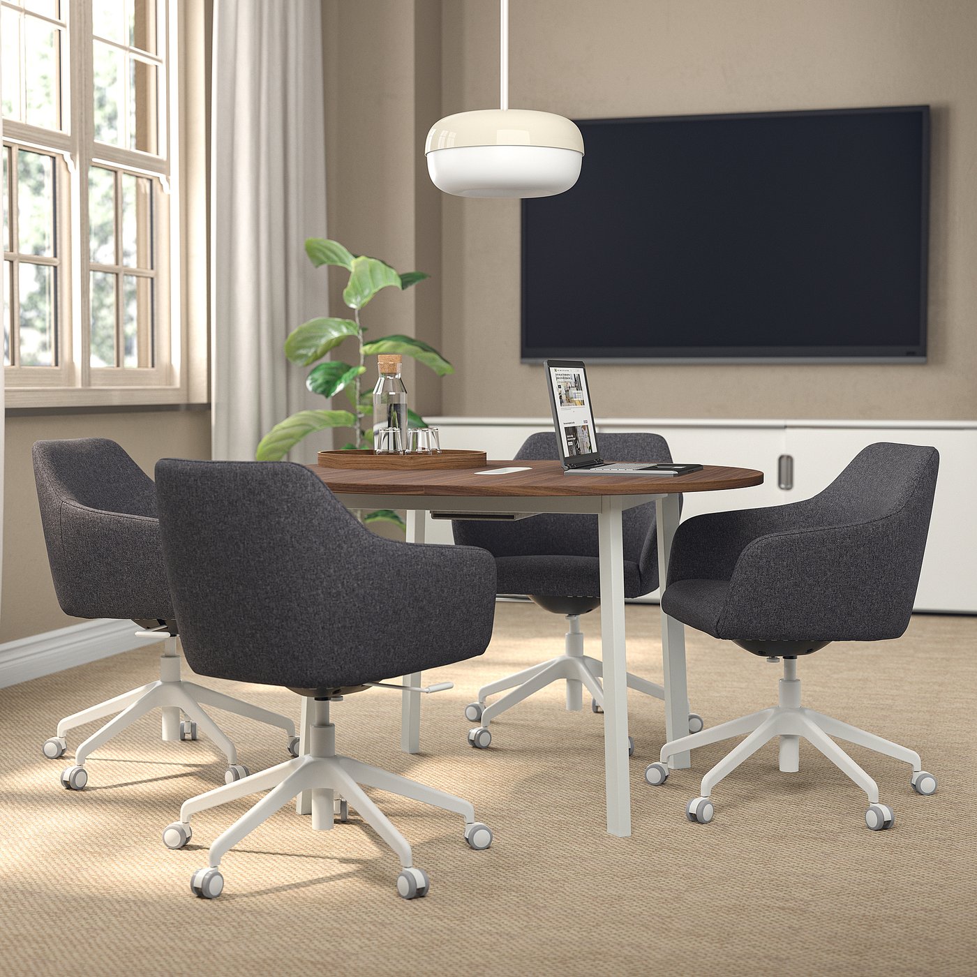 TOSSBERG / LÅNGFJÄLL conference chair, Gunnared dark gray/white