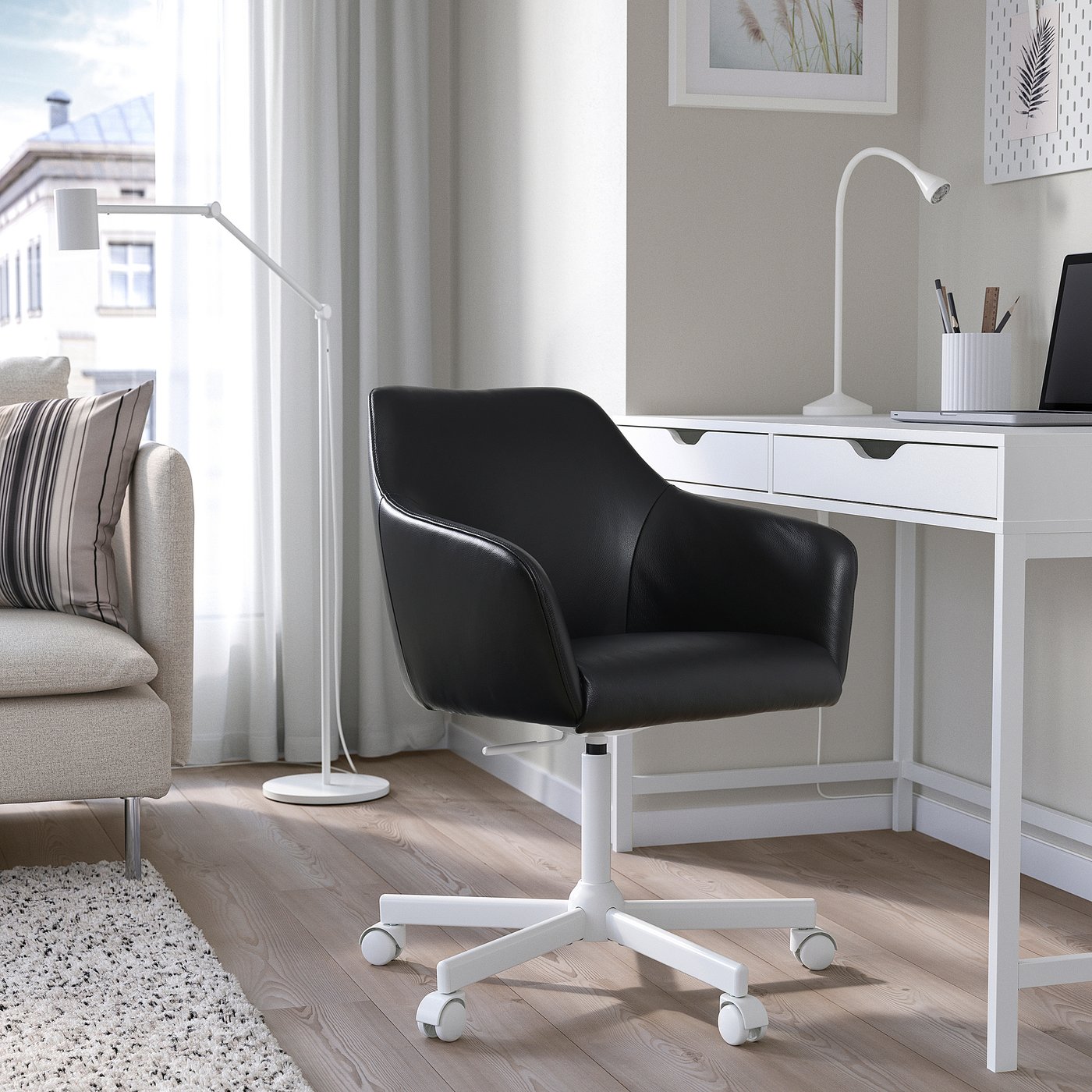TOSSBERG / MALSKÄR swivel chair, Grann black/white - IKEA CA