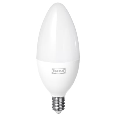 TRÅDFRI LED bulb E12 450 lumen, wireless dimmable white spectrum/chandelier opal white