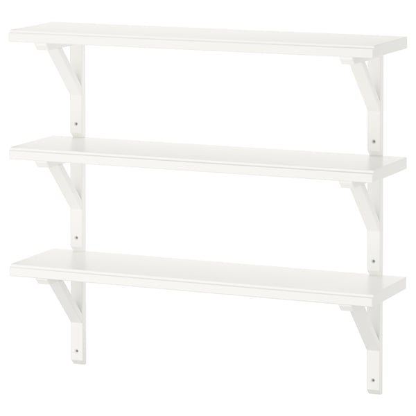 TRANHULT / SANDSHULT Wall shelf combination, white stained aspen, 31 1/2x7 7/8 "