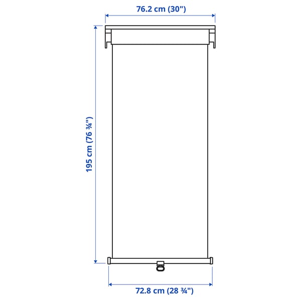 TRETUR Blackout roller blind, light gray, 30x76 ¾ "