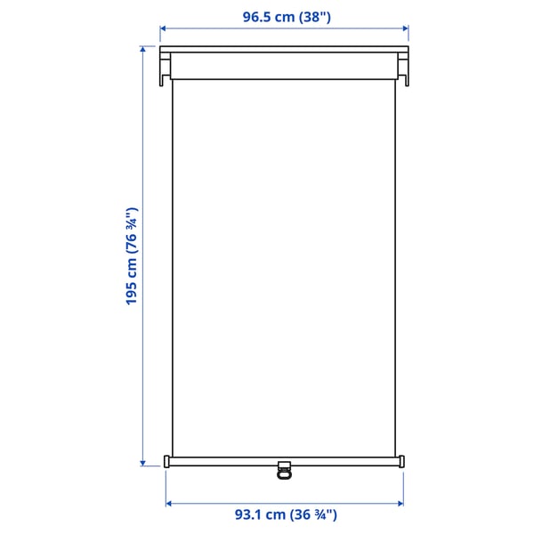TRETUR Blackout roller blind, light gray, 38x76 ¾ "