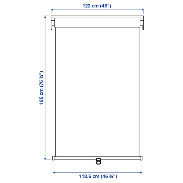 TRETUR Blackout roller blind, light gray, 48x76 ¾ "