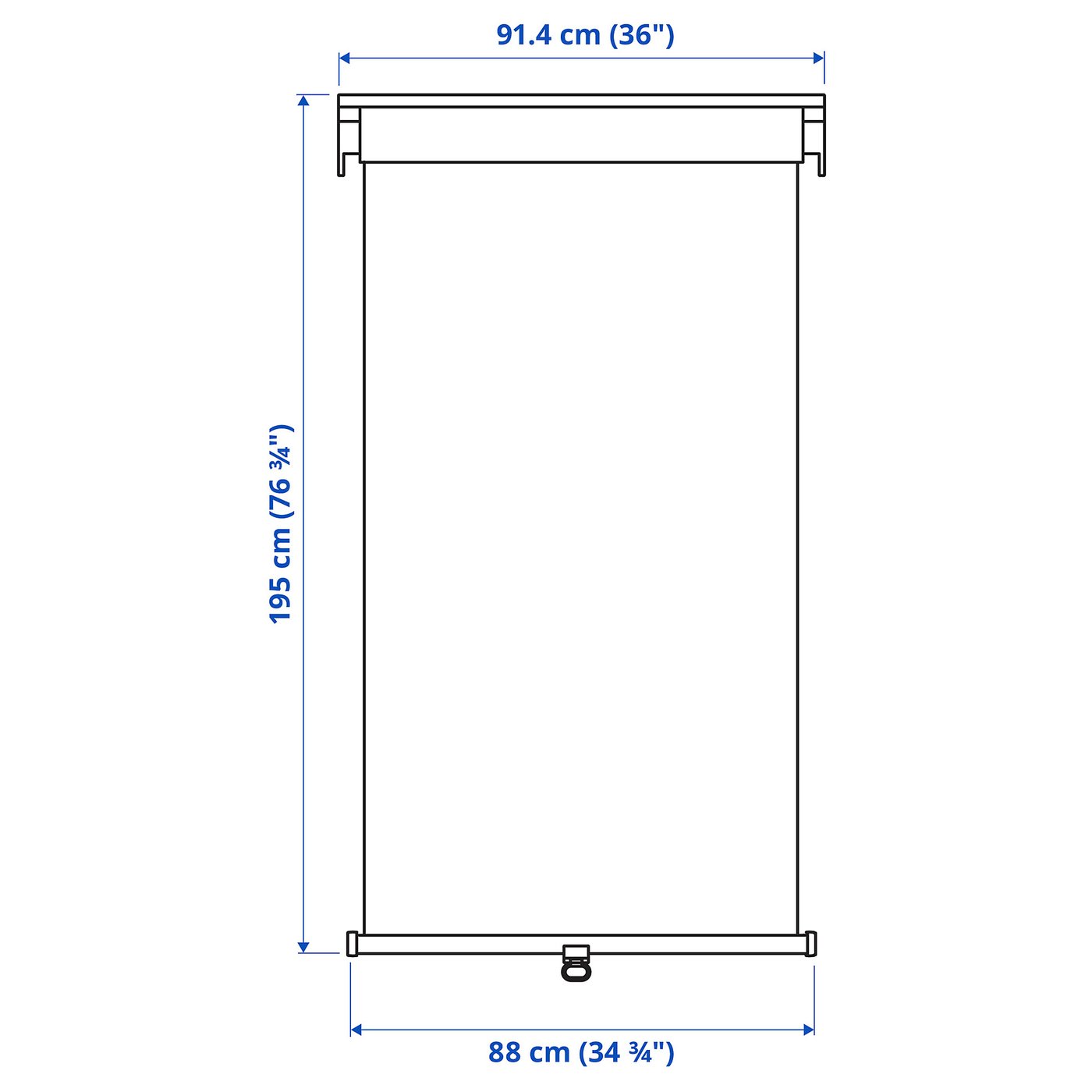 TRETUR blackout roller blind, white, 91.4x195 cm (36x76 ¾