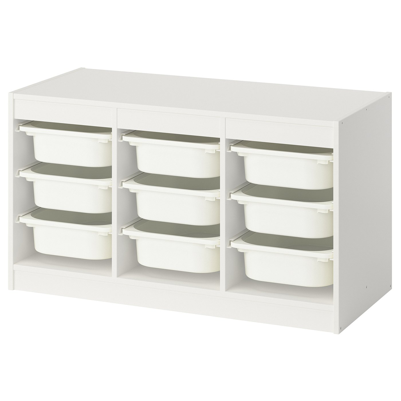TROFAST storage combination with boxes, white/white, 99x44x56 cm