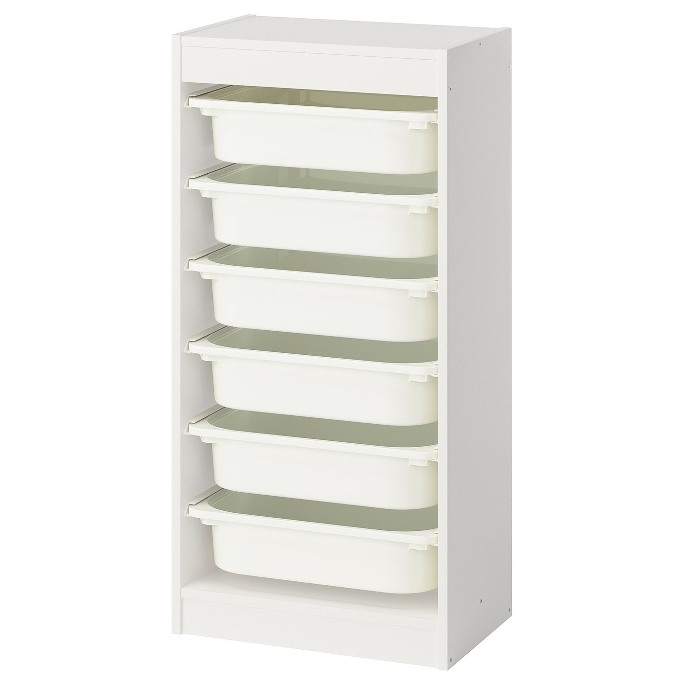 TROFAST storage combination with boxes, white/white, 46x30x94 cm