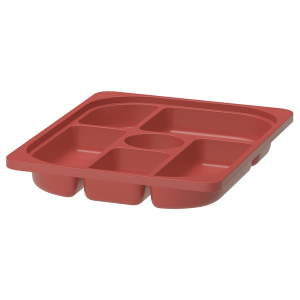 TROFAST Storage tray with compartments, red, 16 ½x11 ¾x2 "