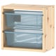 TROFAST Wall storage, light white stained pine/gray-blue, 12 5/8x8 1/4x11 3/4 "