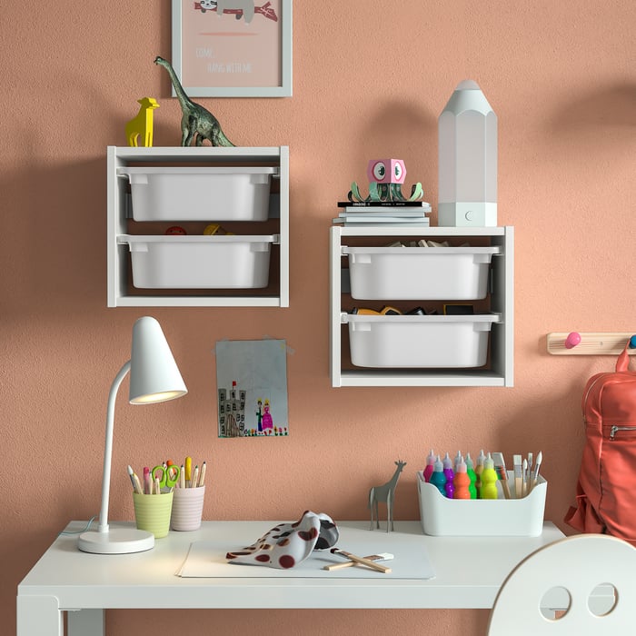 TROFAST wall storage, white/white, 34x21x30 cm (133/8x81/4x113/4
