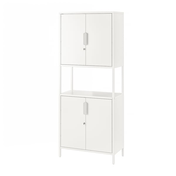 TROTTEN Cabinet with doors, white, 27 1/2x13 3/4x68 1/8 "